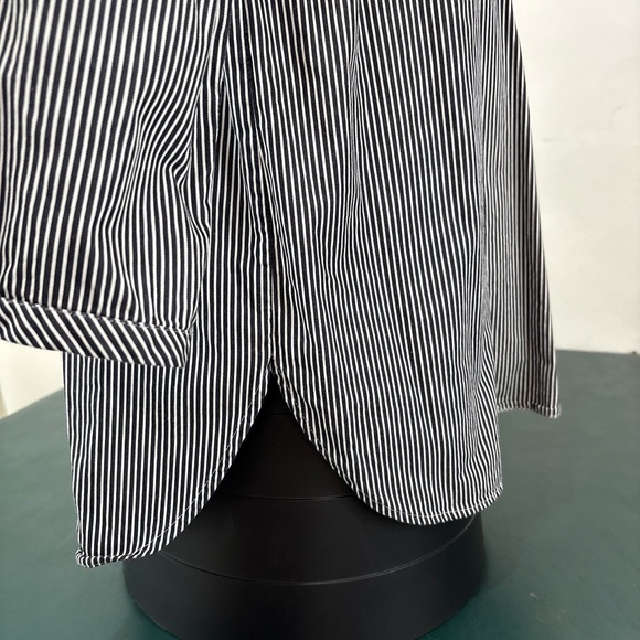 Talbots Women Pt Large Popover Blouse Tunic Cotton Classic Stripe Nautical (516) - Picture 6 of 13